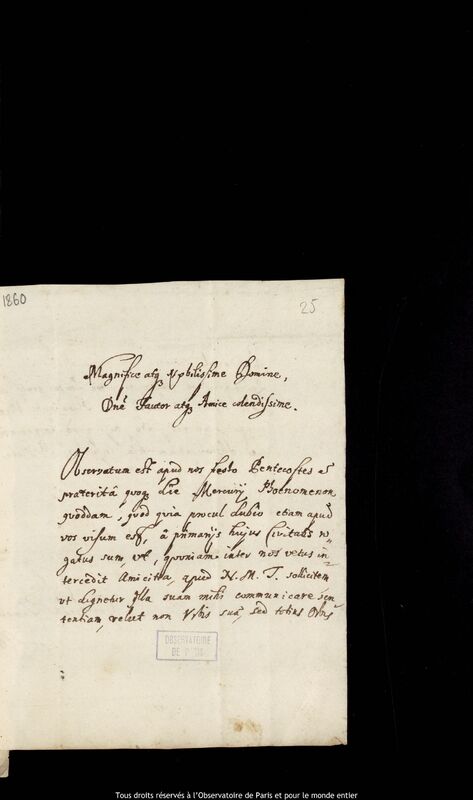 Lettre de Gottfried Zamel à Jan Heweliusz, Elblag, 6 juin 1678