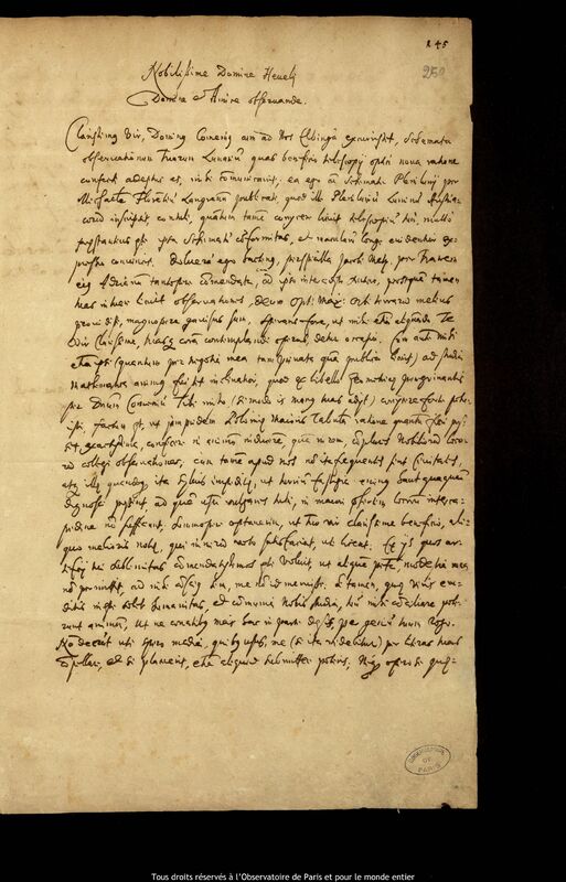 Lettre de Maciej Gloskowski à Jan Heweliusz, Sowin, 28 mars 1648