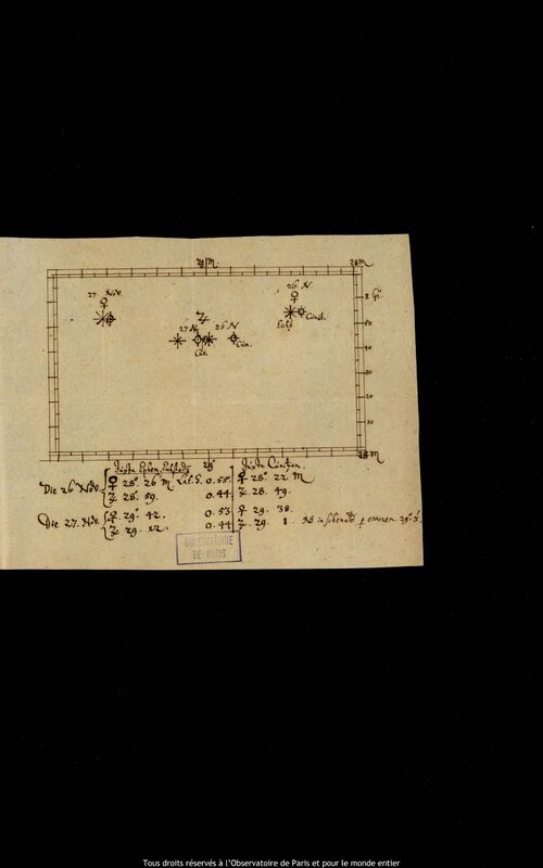 Dessin de Caspar March, Rostock, novembre 1664