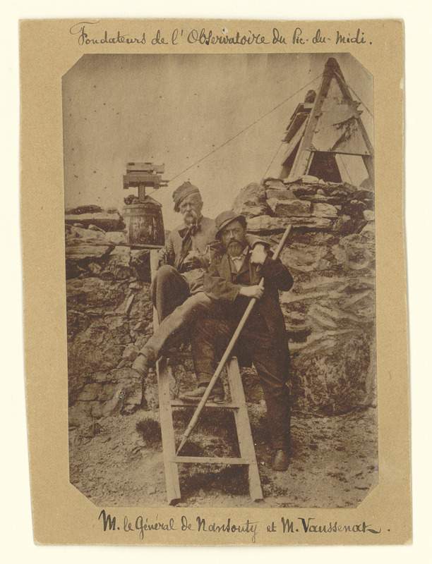 Fondateurs de l’Observatoire du Pic du Midi : M. le général de Nansouty et M. Vaussenat (titre original)