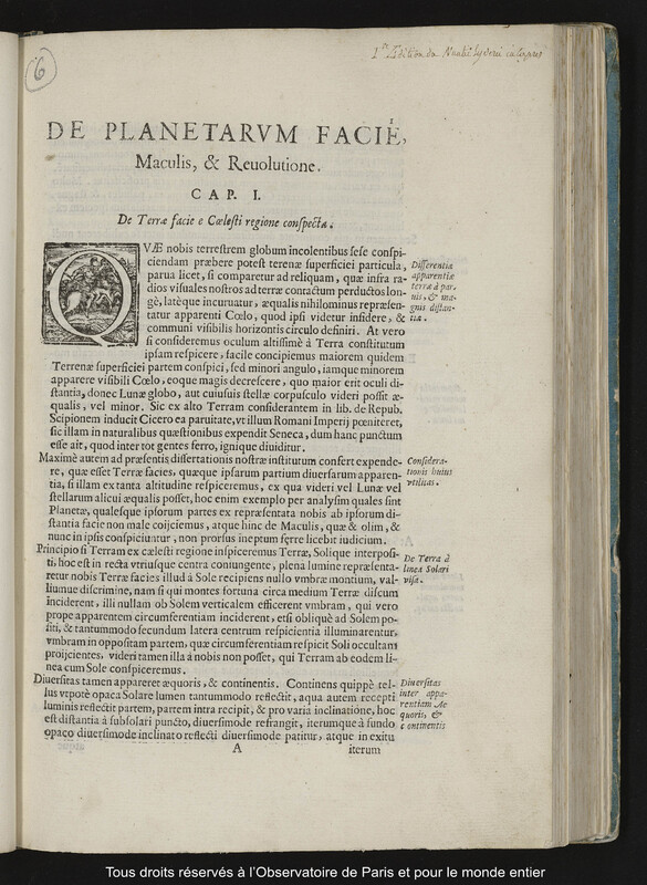 De planetarum facie, maculis, & revolutione