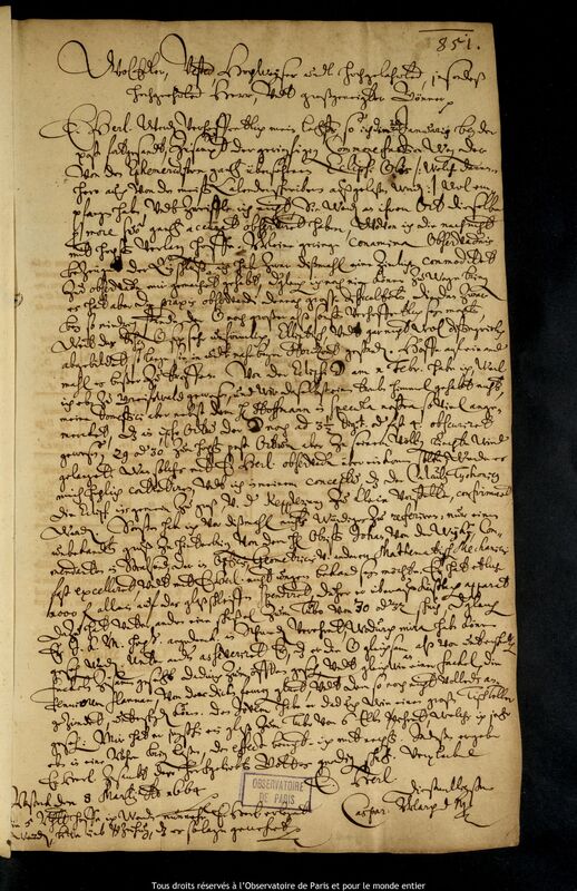 Lettre de Caspar March à Jan Heweliusz, Rostock, 8 mars 1664