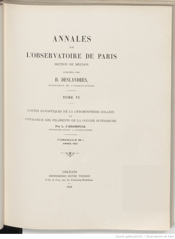 (1928-1945) Annales de l'Observatoire de Paris, section de Meudon