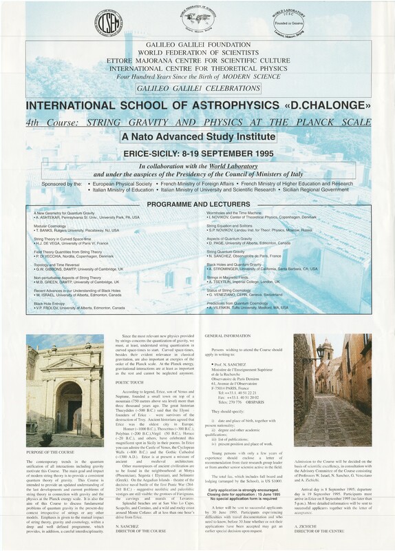 Ecole internationale d'astrophysique Daniel Chalonge