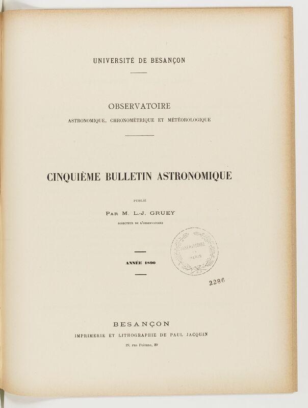 (1890) Bulletin astronomique