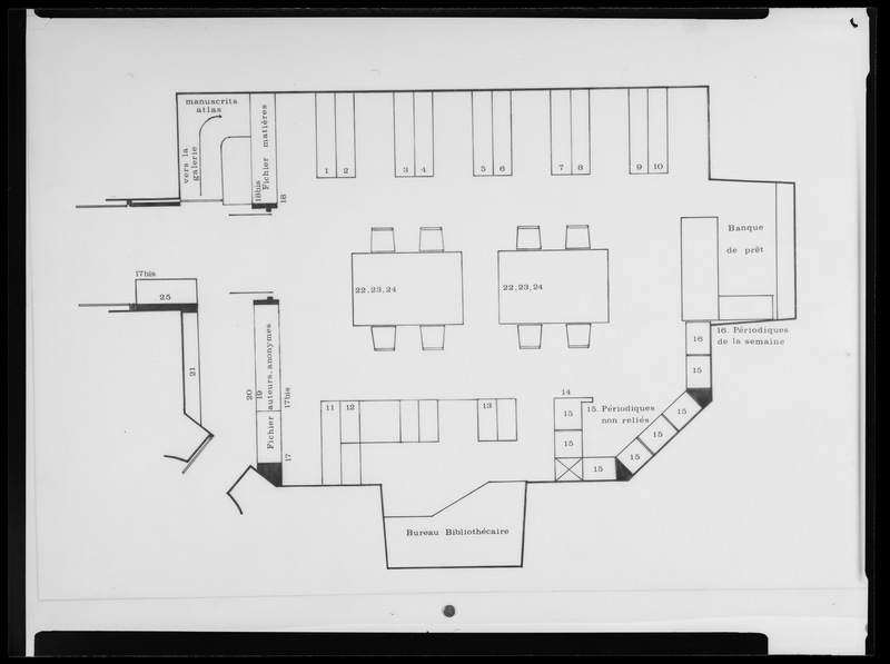 Plan de la bibliothèque de l'Observatoire de Paris (titre forgé)