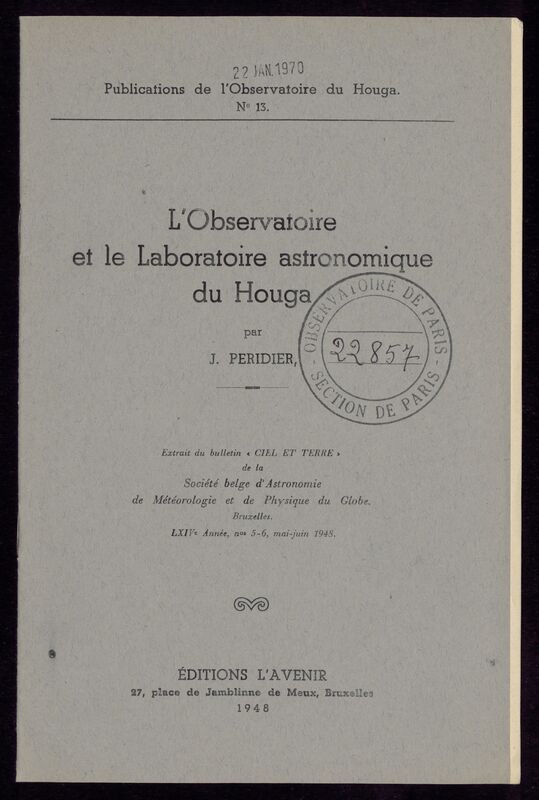 (1948) Publications de l'Observatoire du Houga (Gers)