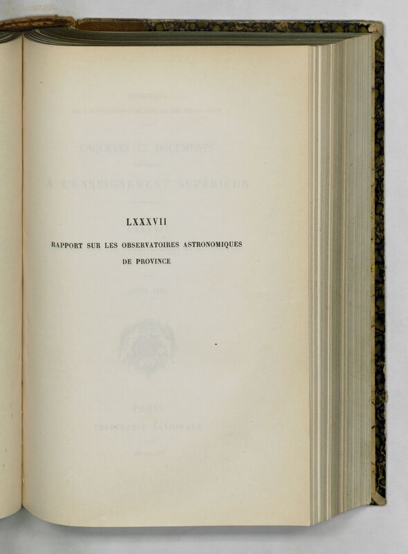 (1904) Rapport sur les observatoires astronomiques de province