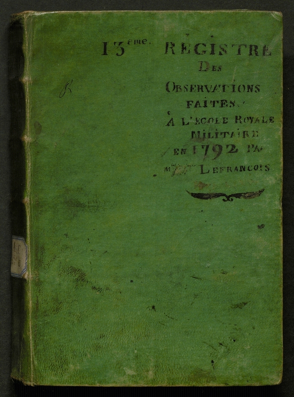 Observations faites à l'École Militaire, 1790-1804