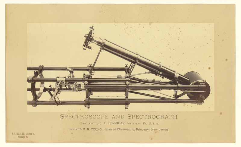 Spectroscope and Spectrograph constructed by J.A. Brashear, Allegheny, Pa., USA, for Prof. C.A. Young, Halstead Observatory, Princeton, New Jersey (titre original)