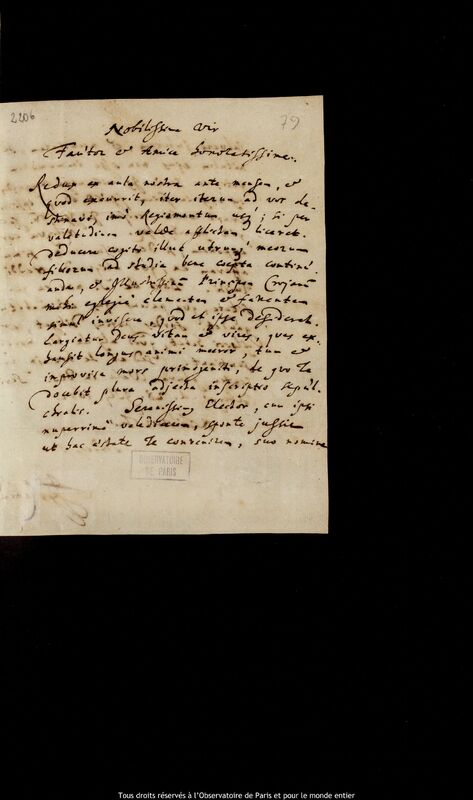 Lettre de Johann Gebhard Rabener à Jan Heweliusz, Kolobrzeg, 28 juillet 1682