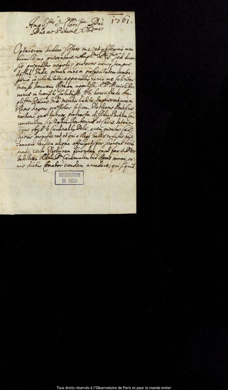 Lettre de Michal Antoni Hacki à Jan Heweliusz, Rome, 19 avril 1670