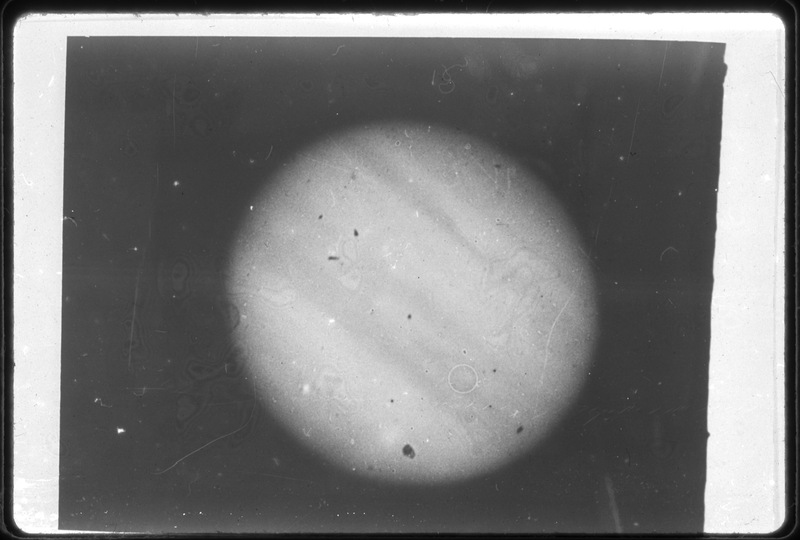 Jupiter (9 juillet 1961) , caméra électronique - Observatoire du Pic du Midi (titre forgé)