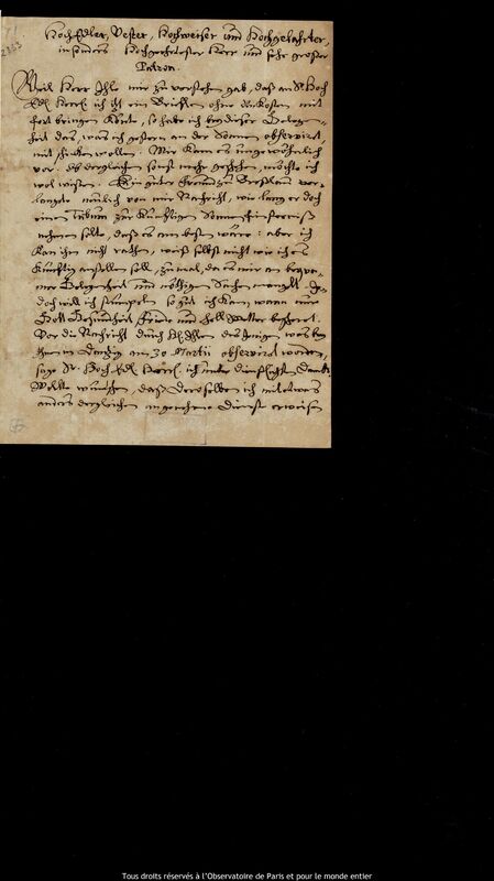 Lettre de Gottfried Kirch à Jan Heweliusz, Leipzig, 29 mars 1684