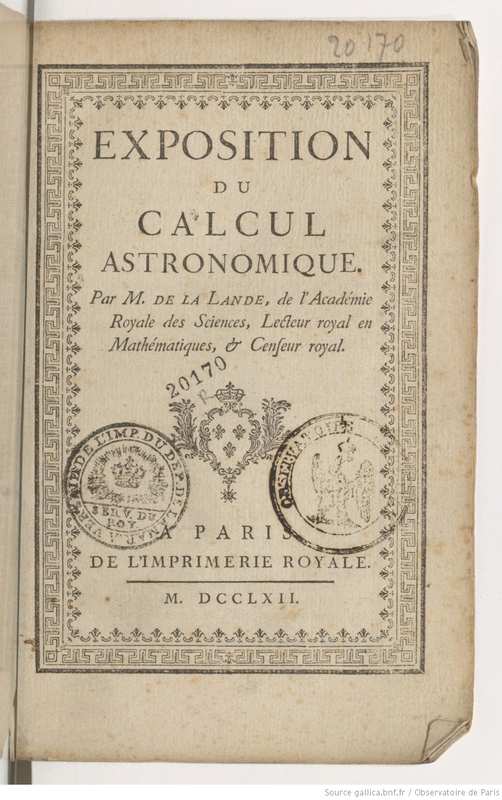 Exposition du calcul astronomique