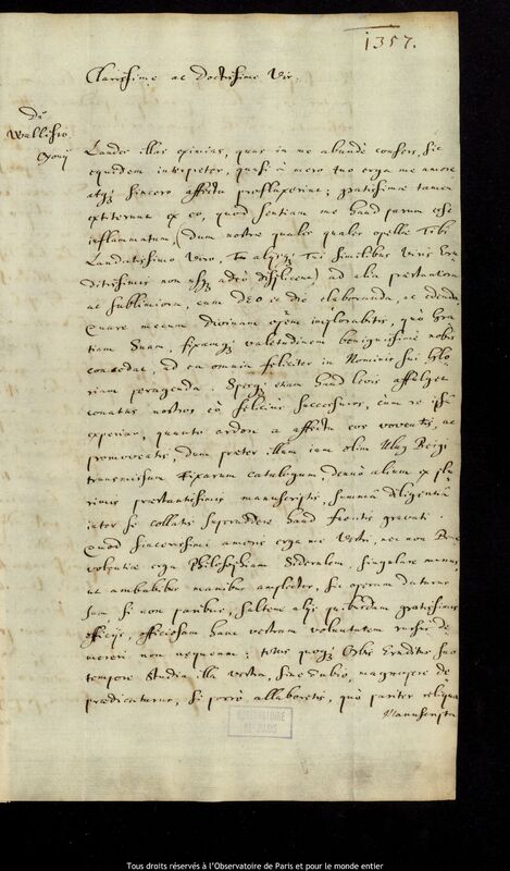 Lettre de Jan Heweliusz à John Wallis, Gdansk, 21 mai 1669