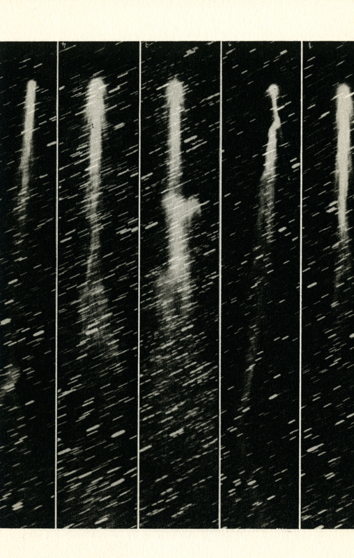 Observatoire Flammarion, Juvisy [S.-et-O.], Les transformations de la Comète Morehouse de soir en soir, du 1er au 5 Octobre 1908. (titre original)