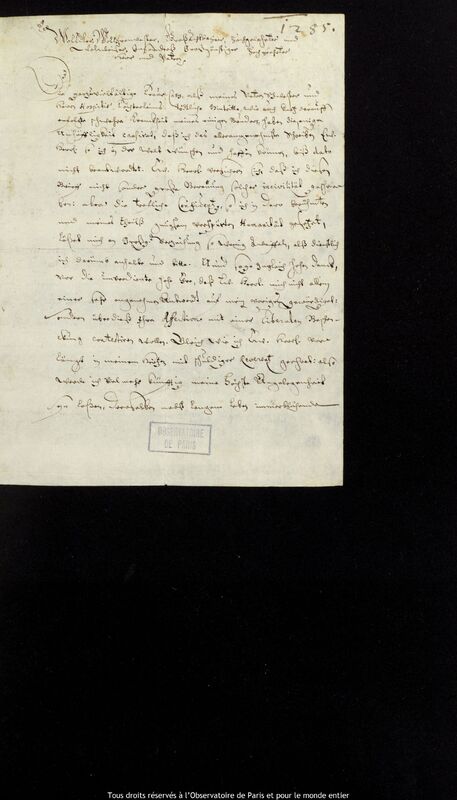 Lettre de Christian Grüneberg à Jan Heweliusz, Szczecin, 17 décembre 1667