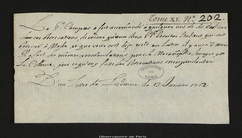 Lettre à José Joaquim Soares de Barros e Vasconcellos