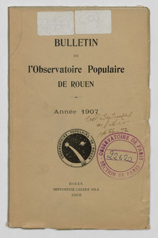 (1907) Bulletin de l'Observatoire populaire de Rouen