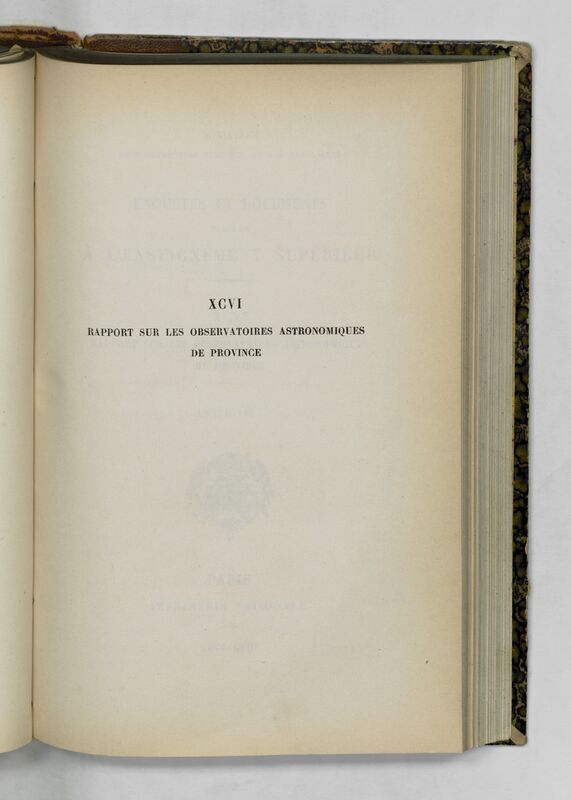 (1907) Rapport sur les observatoires astronomiques de province