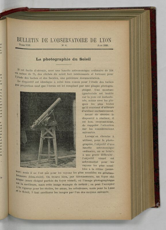 (1926) Bulletin de l'Observatoire de Lyon