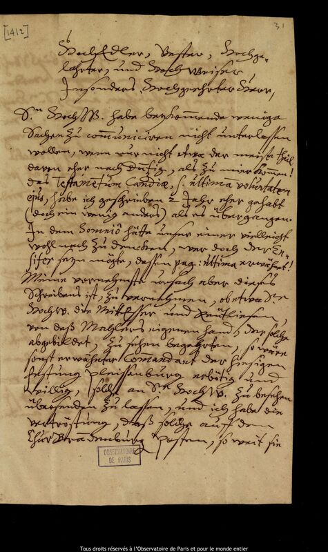 Lettre de Johann Abraham Ihle à Jan Heweliusz, Leipzig, 3 août 1670