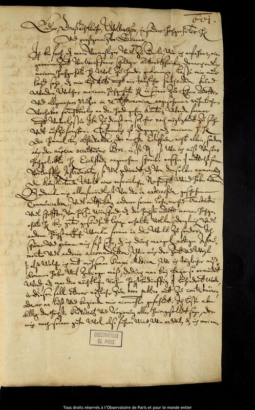 Lettre de Caspar March à Jan Heweliusz, Rostock, 24 juin 1660