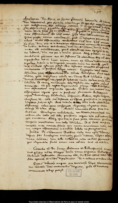 Lettre d'Albert Linemann à Jan Heweliusz, Kaliningrad, 20 juin 1652