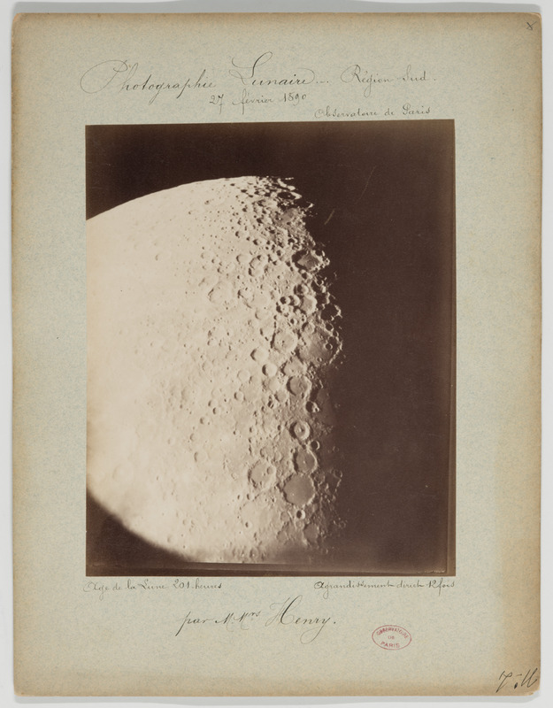 Photographie lunaire, par MM. Henry. Région Sud, 27 février 1890, âge de la lune 201 heures, agrandissement direct 12 fois (titre original)