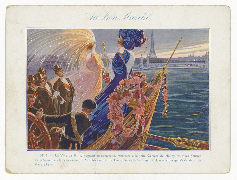 chromolithographie publicitaire au Bon Marché (titre forgé)