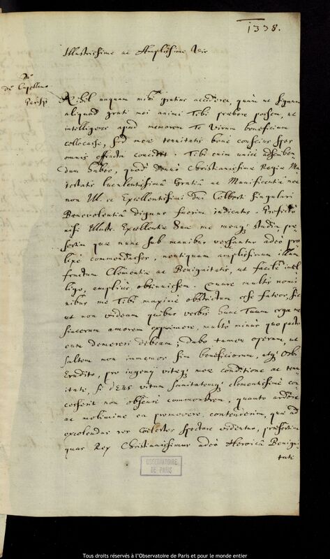 Lettre de Jan Heweliusz à Jean Chapelain, Gdansk, 23 février 1669