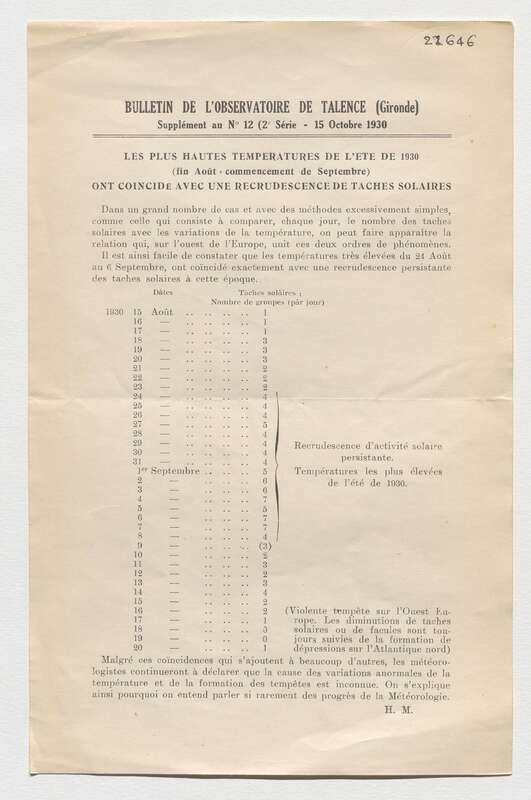 (1930) Bulletin de l'Observatoire de Talence, 2e série