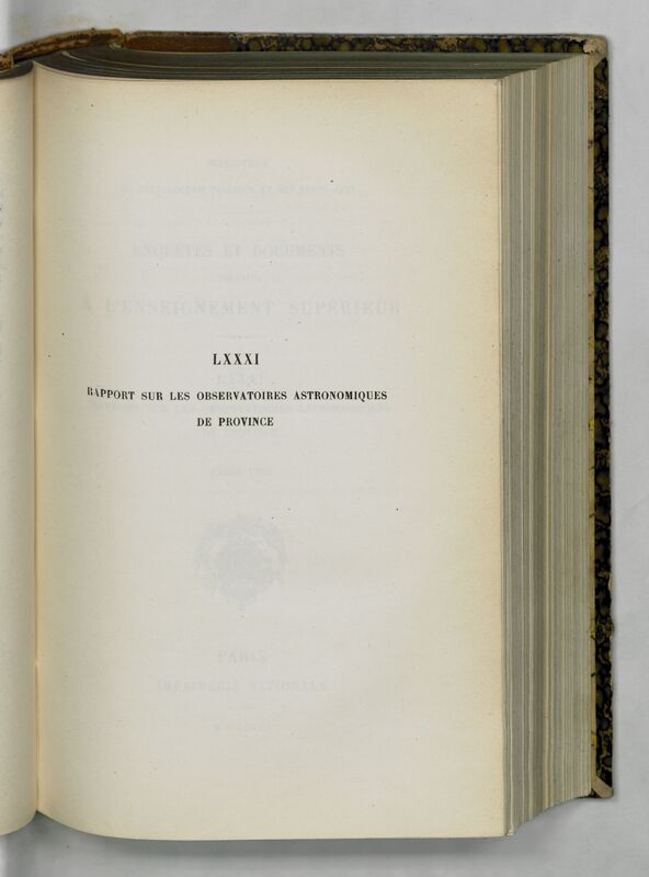 (1902) Rapport sur les observatoires astronomiques de province