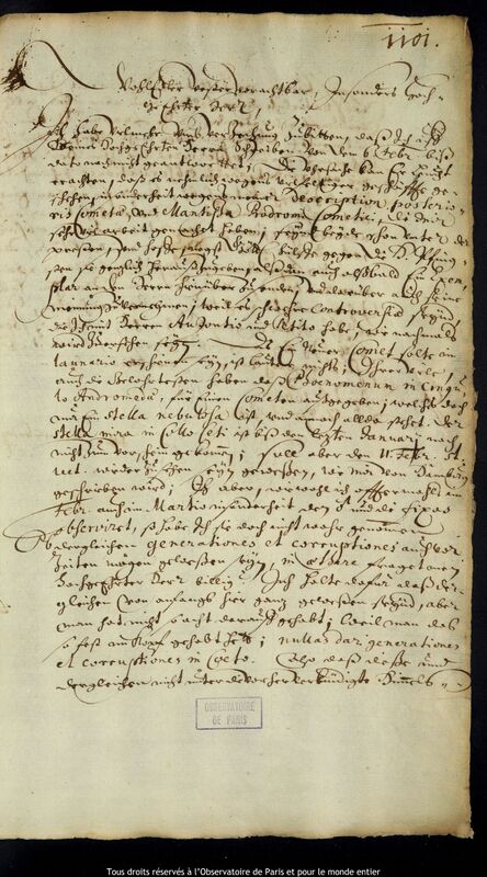 Lettre de Jan Heweliusz à Ulrich Clemens Michaelis, Gdansk, 17 avril 1666