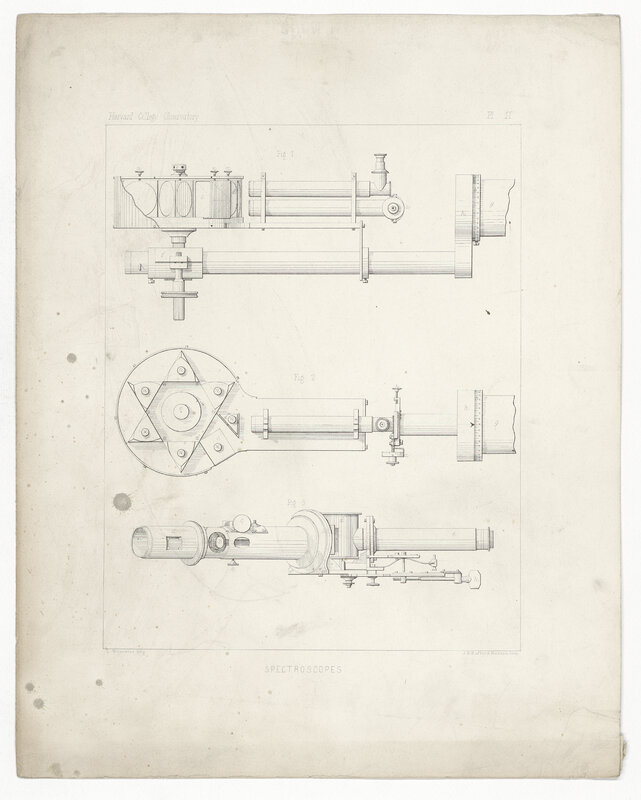 Trois plans de spectroscopes de Trouvelot (titre forgé)