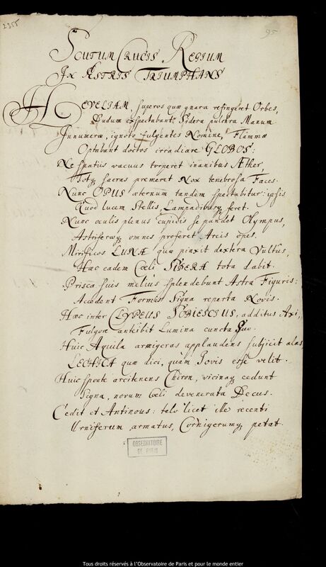 Texte manuscrit de Johann Peter Titz, 1684