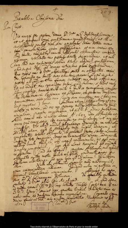 Lettre de Balthasar Conrad à Jan Heweliusz, Wroclaw, 28 juillet 1652