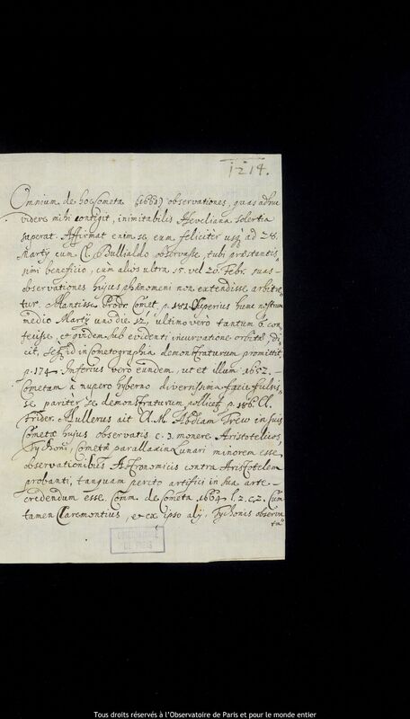 Lettre de Stanislaw Lubieniecki à Jan Heweliusz, Hambourg, 31 mai 1667