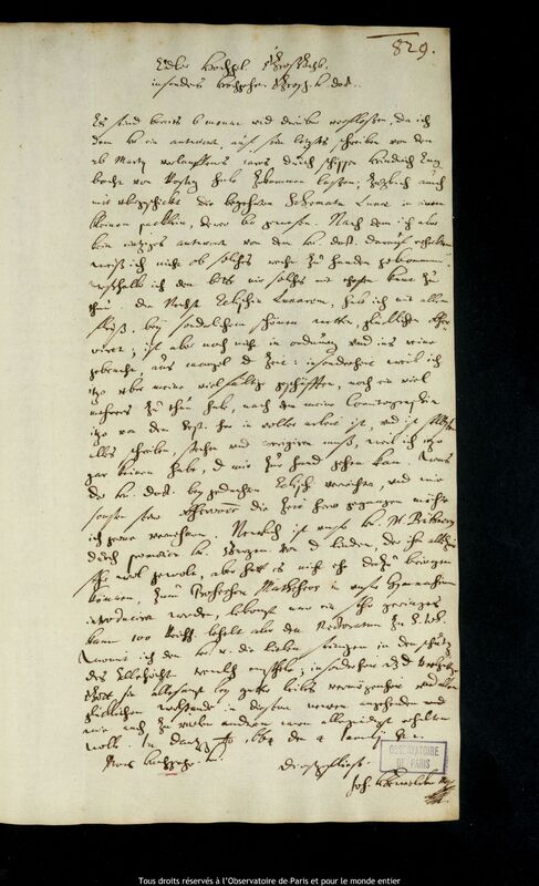 Lettre de Jan Heweliusz à Caspar March, Gdansk, 4 janvier 1664