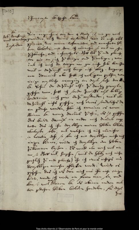 Lettre de Jan Heweliusz à Johannes Janssonius van Waesberge,, Gdansk, 3 avril 1674