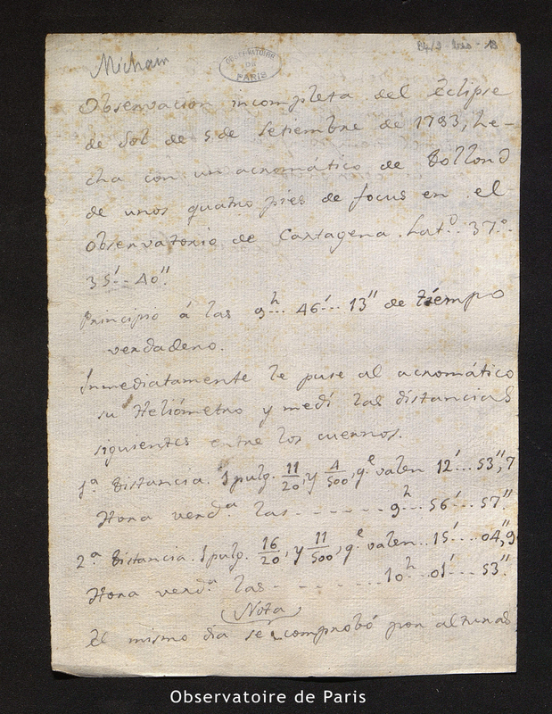 Lettre de Gabriel Ciscar à Méchain, 