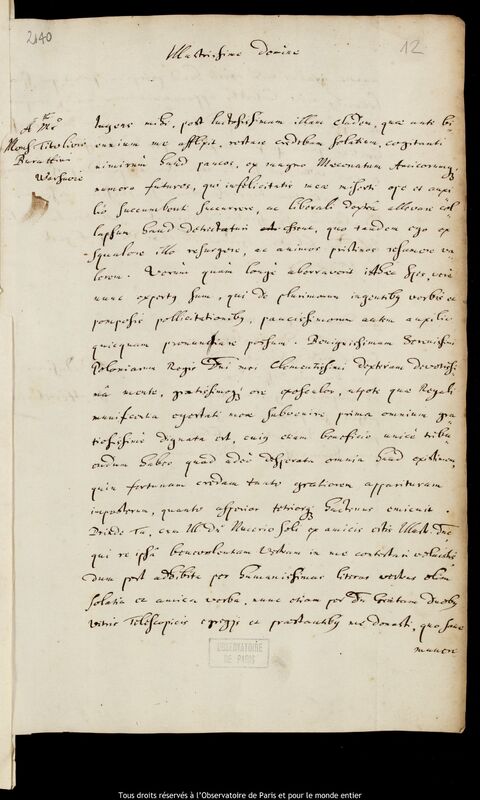 Lettre de Jan Heweliusz à Tito Livio Burattini, Gdansk, 29 août 1681