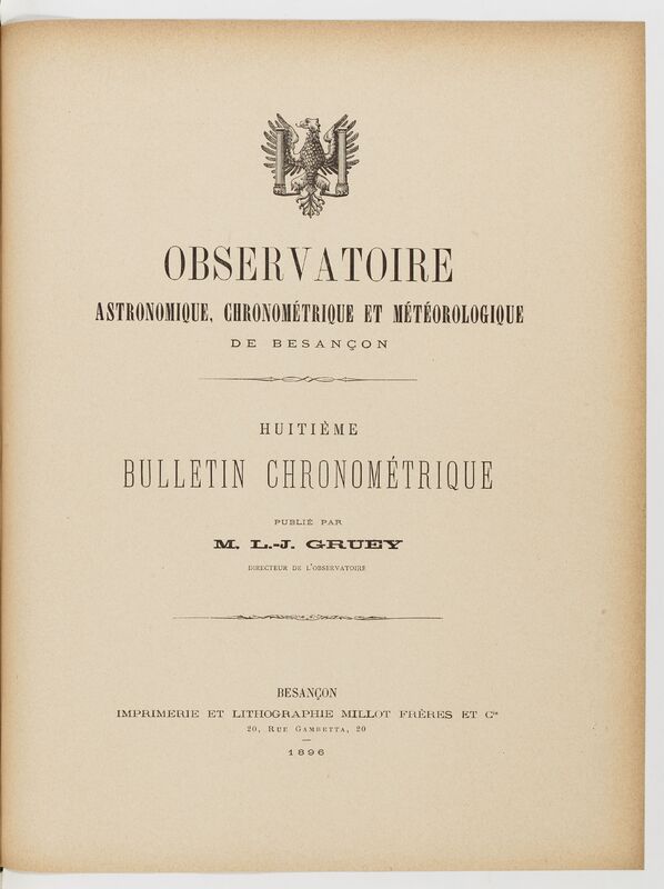 (1896) Observatoire astronomique, chronométrique et météorologique de Besançon