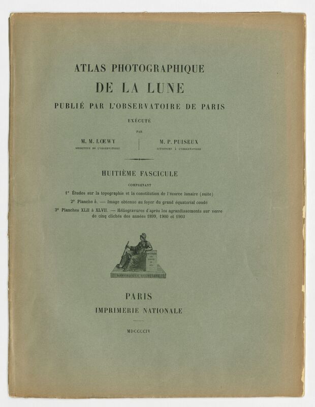 Index du huitième fascicule, Atlas photographique de la lune publié par l'Observatoire de Paris