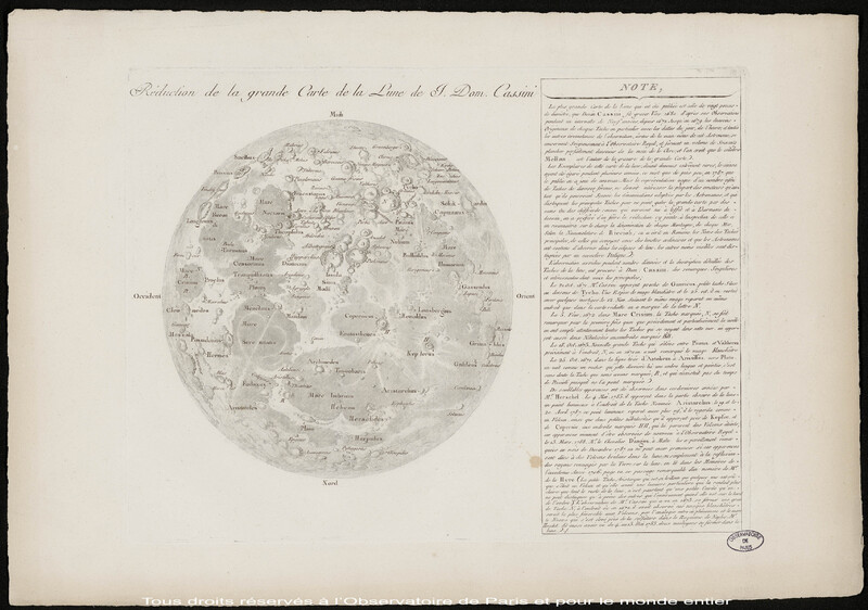 Réduction de la grande carte de la lune de J. Dom. Cassini (titre original)