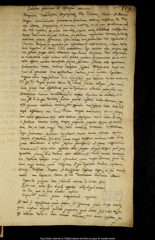 Lettre de Lorenz Eichstaedt à Jan Heweliusz, 10 décembre 1659