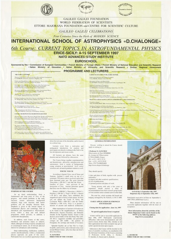 Ecole internationale d'astrophysique Daniel Chalonge