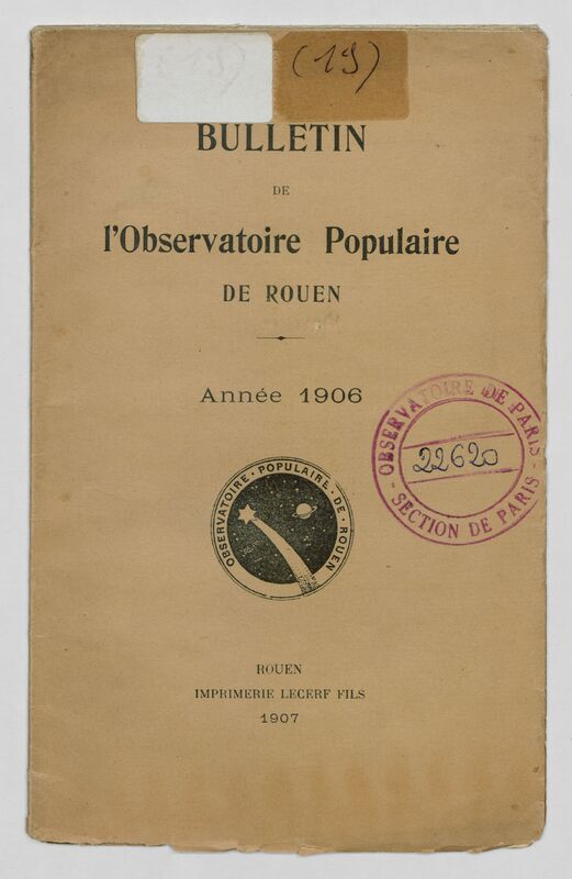 (1906) Bulletin de l'Observatoire populaire de Rouen