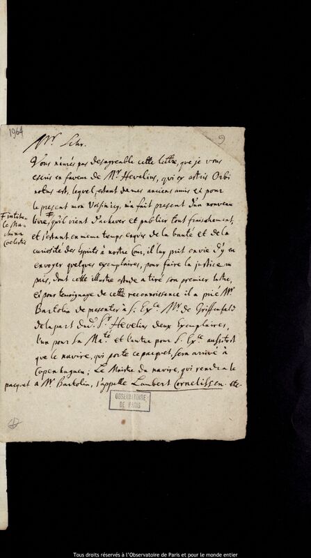 Lettre d’un auteur non identifié à un destinataire non identifié, 1678